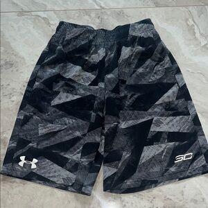 Under Armour Boys Black and Gray Shorts
